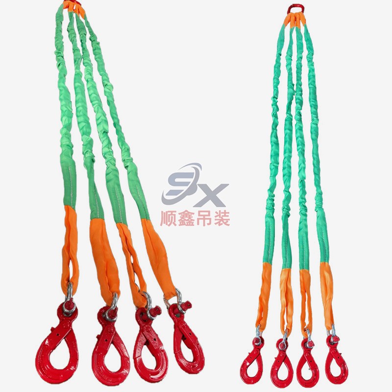 四腿柔性吊带组合索具